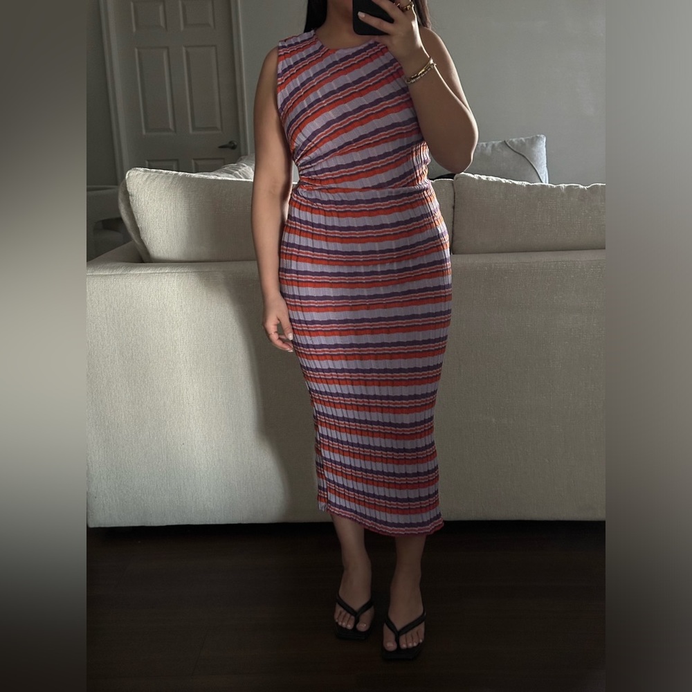Zara sleeveless cut out midi dress